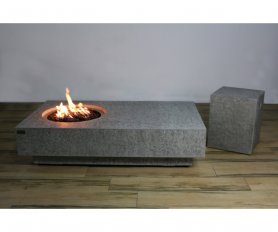 Stol za ognjište - Luksuzni betonski stol + integrirani plinski vanjski kamin
