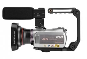 Cameră video 4K Ordro AZ50 vedere de noapte + WiFi + teleobiectiv + lentilă macro + lumină LED + carcasă (SET COMPLET)