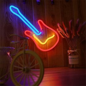 LED leuchtendes Neon-Logo an der Wand - GUITAR