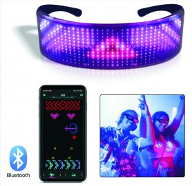 Светодиодные солнцезащитные очки RAVE, программируемый ПОЛНЫЙ светодиодный дисплей через смартфон (Bluetooth)