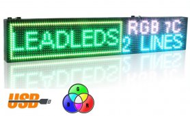 LED-es információs panel 7 színű - 51 cm x 15 cm-es támogatással