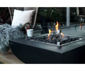 Bærbar luksuspeis - gasspeis for hage eller terrasse (svart betong)