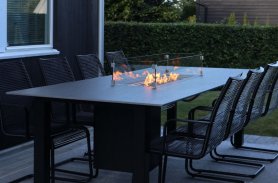 Asztal gázkandallóval 2 az 1-ben - Luxus étkezőasztal a kertbe vagy a teraszra