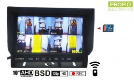 Moniteur LCD 10 "pour 4 caméras de recul avec système de surveillance des angles morts (BSD) avec enregistrement