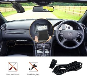 Cáp mở rộng 3m cung cấp nguồn điện liên tục cho camera ô tô qua cổng OBD