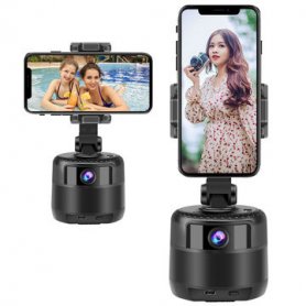 Selfie-hållare - Smart automatiskt motoriserat roterande stativ för mobiltelefon + 2MP webbkamera