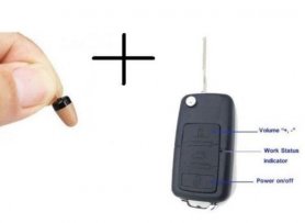 Micro spy earpiece KIT - Hidden mini invisible earphone + GSM keyring with SIM support