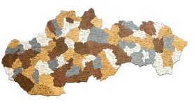 Carte de la Slovaquie avec les villes - Carte murale en bois 3D/2D de la Slovaquie