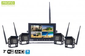 WiFi biztonsági kamerakészlet vezeték nélküli AHD monitorral - 1x7 "AHD monitor + 4x HD kamera