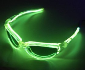 Belysta glasögon - grönt