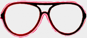 Neónové okuliare  - Červené
