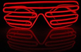 Gafas de rejilla LED - Rojo