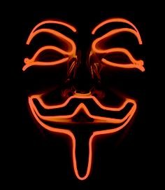 Máscara Anónimo - Naranja