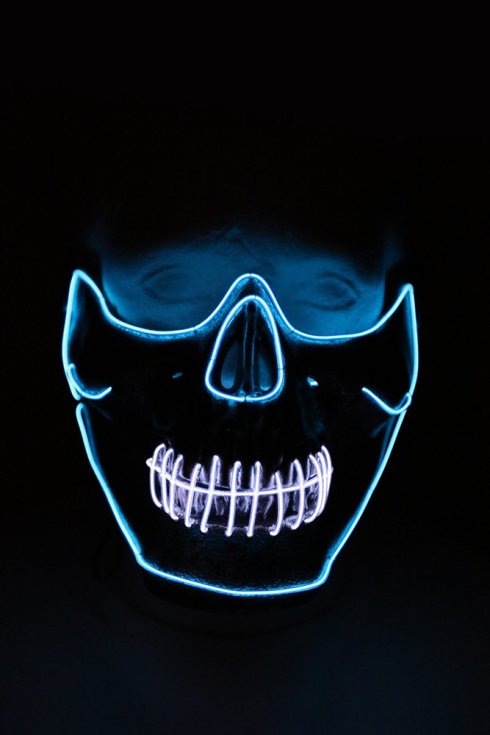 LED flashing rave mask on the face - Skull | Cool Mania