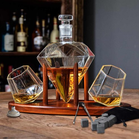 Set di whisky - caraffa di whisky di lusso + 2 bicchieri su