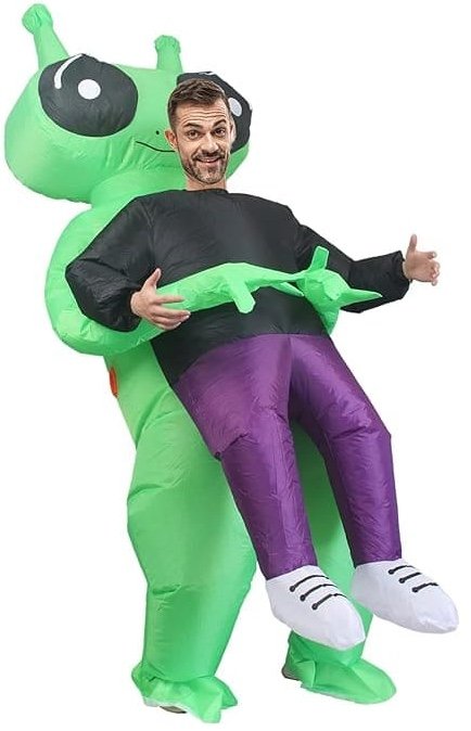 Inflatable alien costume - Green (suit) Alien mascot with fan