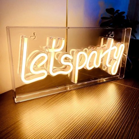 LETS PARTY - LED neonová reklama nápis neon logo svítící