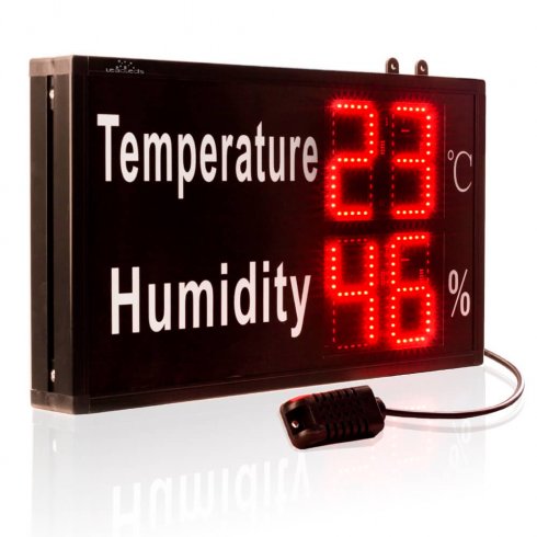 Panneau à LED avec mesureur de température et d'humidité 47 cm x