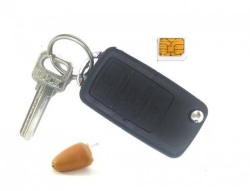 KIT i kufjeve mikro spiune - Mini kufje e fshehur e padukshme + mbshtetje e çelësave GSM me mbështetje për kartën SIM