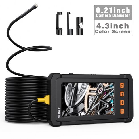 Snake endoscope HD + 4,3" display + cam 6x LED lights with 10m cable + IP67 | Cool Mania