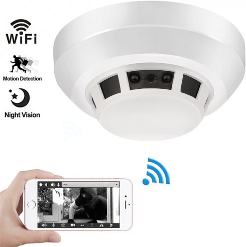 Caméra de détection de fumée Wifi + FULL HD avec LED IR proche