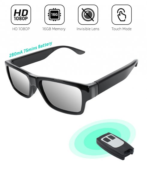 Spyglasses with Full HD and 30 fps hidden camera