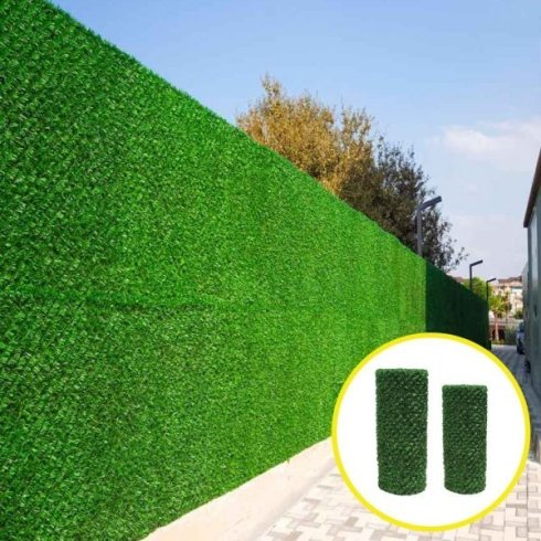 Artificial grass fence - PVC imitation of real grass fence in roll width 10m with height from 100 to 200cm