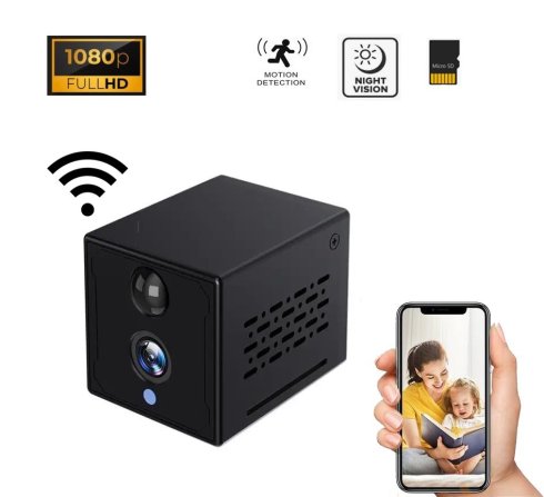 WiFi spy camera 24/7 + FULL HD + 140° angle + 4x IR LED + PIR motion detection