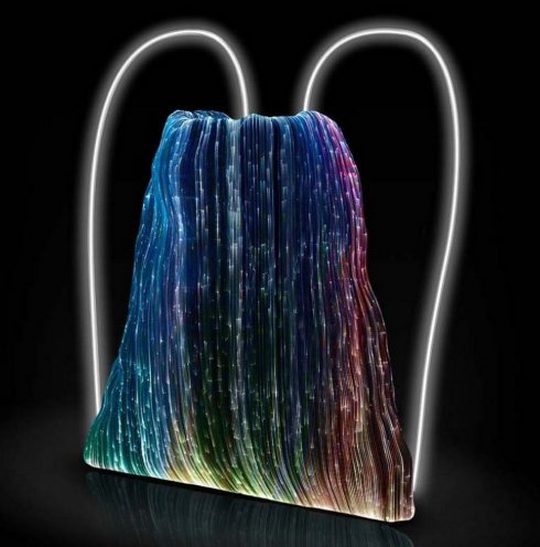 LED bag luminous - light up from optical fibers with control via
