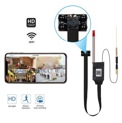 Kamera lubang jarum dengan penglihatan malam IR LED - Wifi P2P dengan FULL HD 1080P + deteksi gerakan