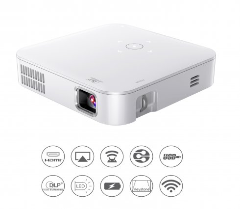Pocket projector LED + WiFi with USB/HDMI with image up to 120