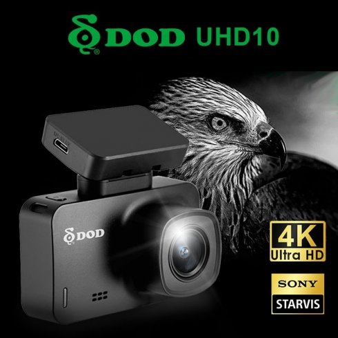 DOD UHD10 - กล้องติดรถยนต์ 4K พร้อม GPS + มุมมอง 170 ° + จอแสดงผล 2,5 "