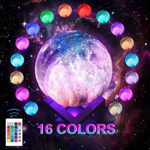 Nočná lampa GALAXIA (Vesmír) - planéta nočné svetlo s ovládačom 16 farieb