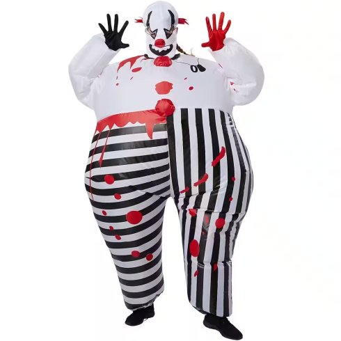 Kostum ta 'Halloween - clown tal-biża' li jintefħu (Jester) għall-adulti b'fann