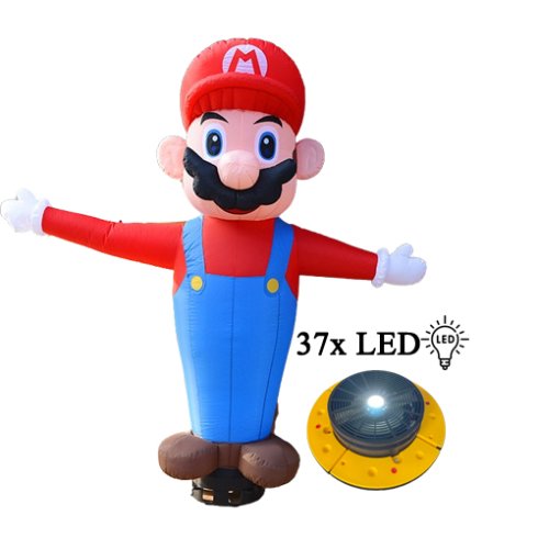 Balão dançarino de ar - Homem dançante inflável - Balão inflável do céu acenando cara - SUPER MARIO 3m