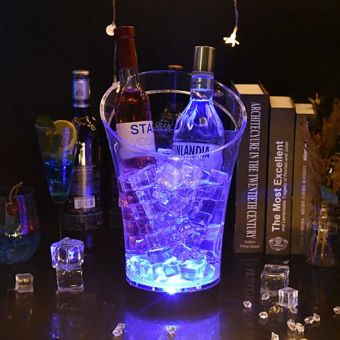 Ice bucket LED - for wine or champagne (drinks / alcohol) - Colorful illuminated 5,5L