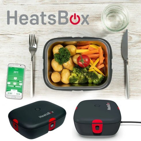 Boîte à lunch chauffante - Boîte à aliments chauffante électrique avec  chauffage par application pour smartphone - HeatsBox STYLE+