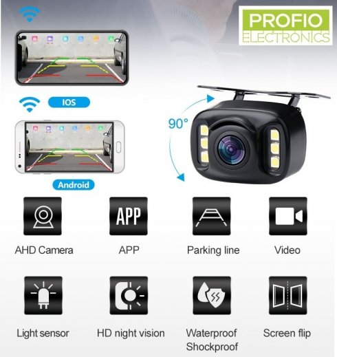 Caméra de recul pour smartphone wifi (iOS, Android) mini 3,2 x 2,2