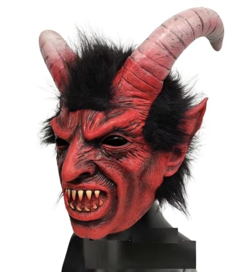 Lucifer devil face (head) mask - para sa mga bata at matatanda para sa Halloween o karnabal