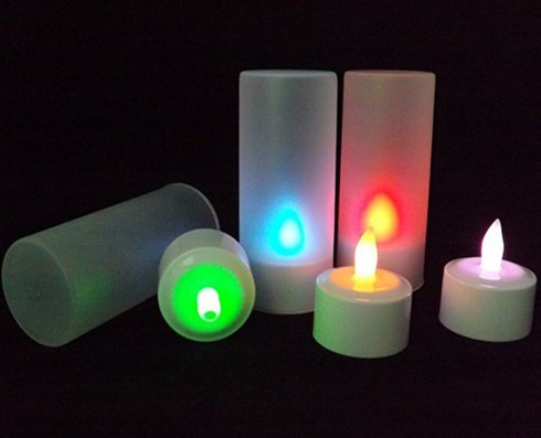 Bougies sans flamme LED avec pulsation - orange