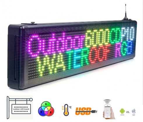 Im Freien wasserdichte WiFi LED-Schild 7 Farbe RGB - 103 cm x 23