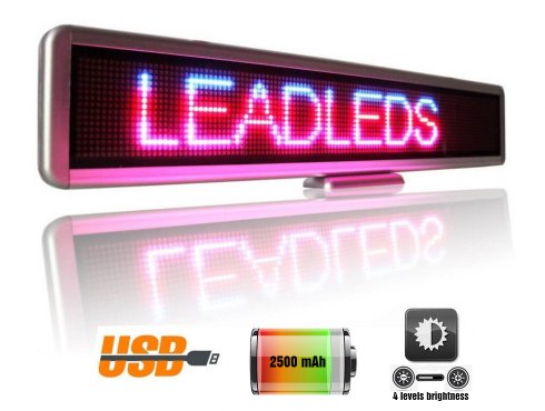 شاشة LED مع نص متحرك بثلاثة ألوان - 56 سم × 11 سم