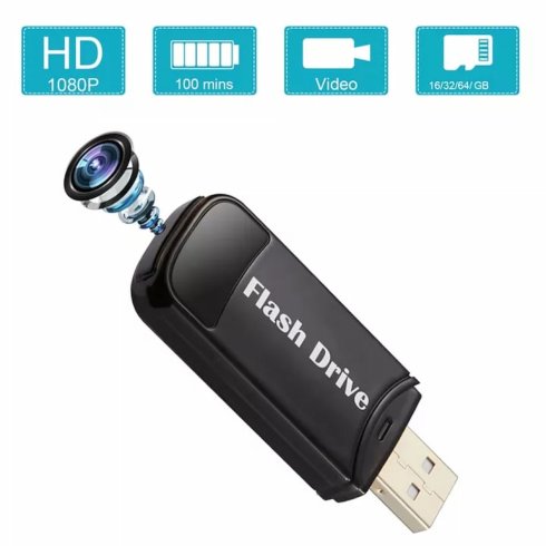 USB zibatmiņas diska kamera — slēptā kamera USB atslēgas atmiņas diskā ar FULL HD kameru + 32 GB atmiņu