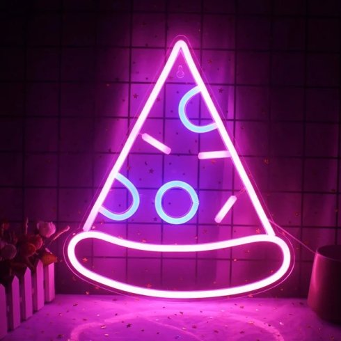 PIZZA - LED-logo neonlicht verlichte reclame aan de muur