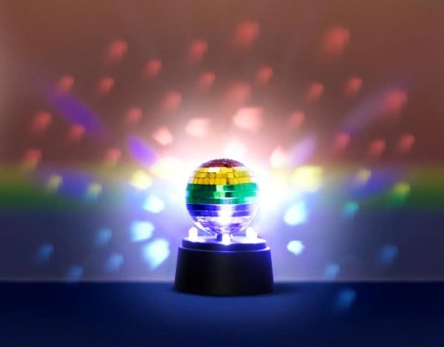 Discoboll - barnspegel discokula, färgstarkt ljus för barn, miniroterande 3x LED