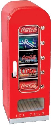Retro refrigerator in the style of the vending machine with