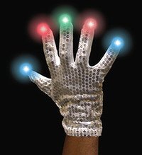 Дискотека RGB рукавички - срібло