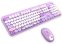 Ensemble clavier et souris optique sans fil Wifi - Couleur violet