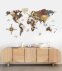 Wood map world on the wall 4D - wooden travel maps decor multicolour 200x100cm - INDIGO