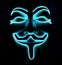 Neonové masky Anonymous - Modrá